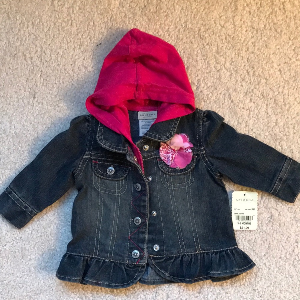 🍭 NEW with Tag Dark Denim girls jacket (3-6M)